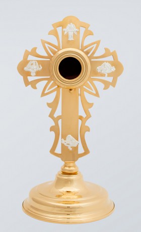 relikviář_Jak_kříž_29cm,uvnitř3,7cm,zlacený,Kristus a zn.ev.stříbrné_cca8600,-_zad